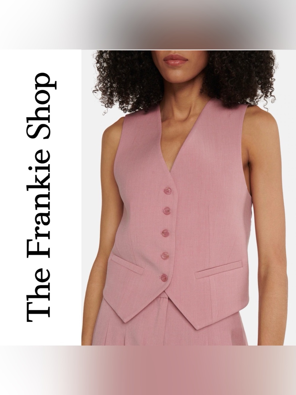 The Frankie Shop Rose Pink Sleeveless Tailored Vest